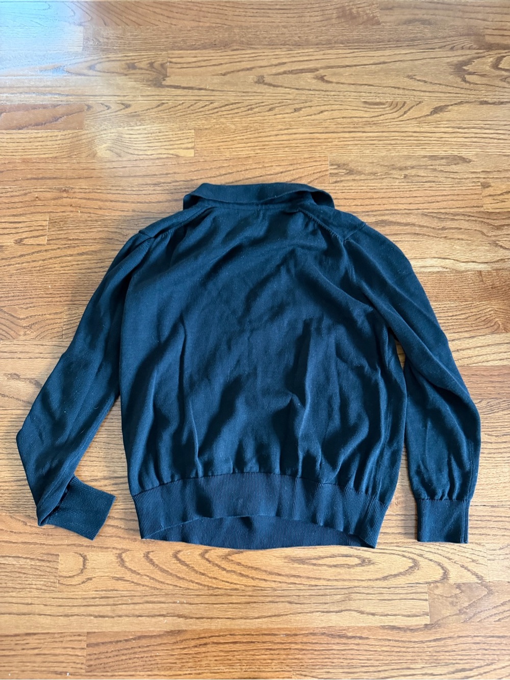 PACT Organic Cotton Fine Knit Polo Sweater Black M - Picture 5 of 5